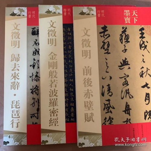 文徵明书归去来辞 琵琶行 前后赤壁赋 金刚般若波罗蜜经三册 彩印