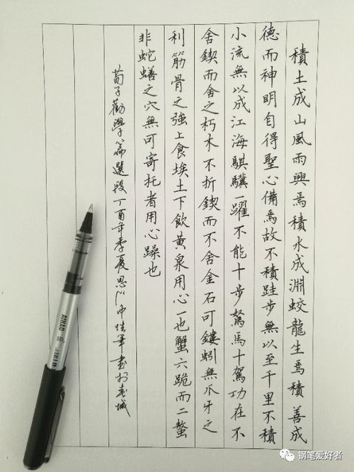 荀子.劝学 手写钢笔字笔友钢笔书法习作欣赏